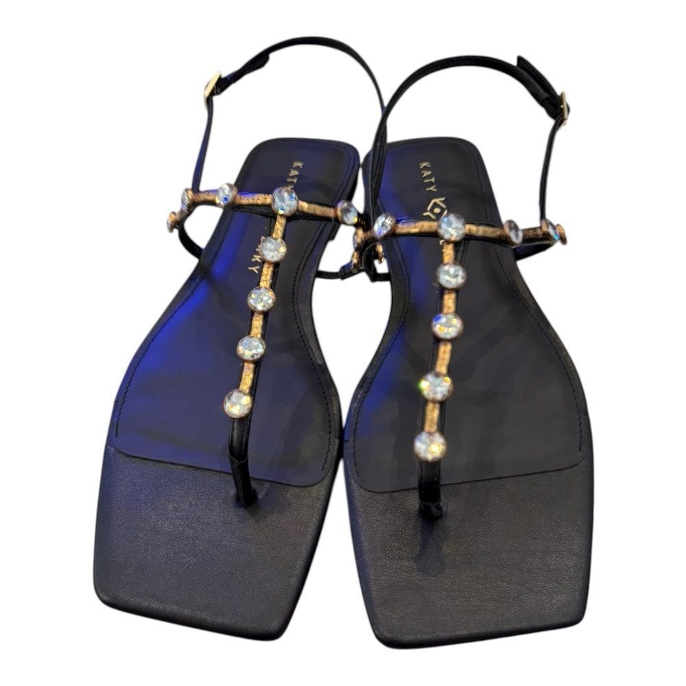 New Katy Perry Collections  “The Camie” Black Gemstone Sandals 11